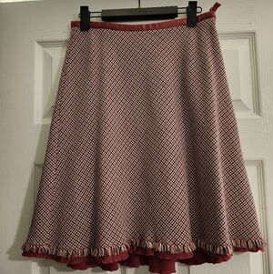 Vintage Casual Corner Annex Pink And Black Houndstooth A-Line Skirt Size 4